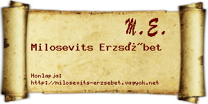 Milosevits Erzsébet névjegykártya