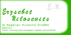 erzsebet milosevits business card