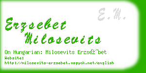 erzsebet milosevits business card
